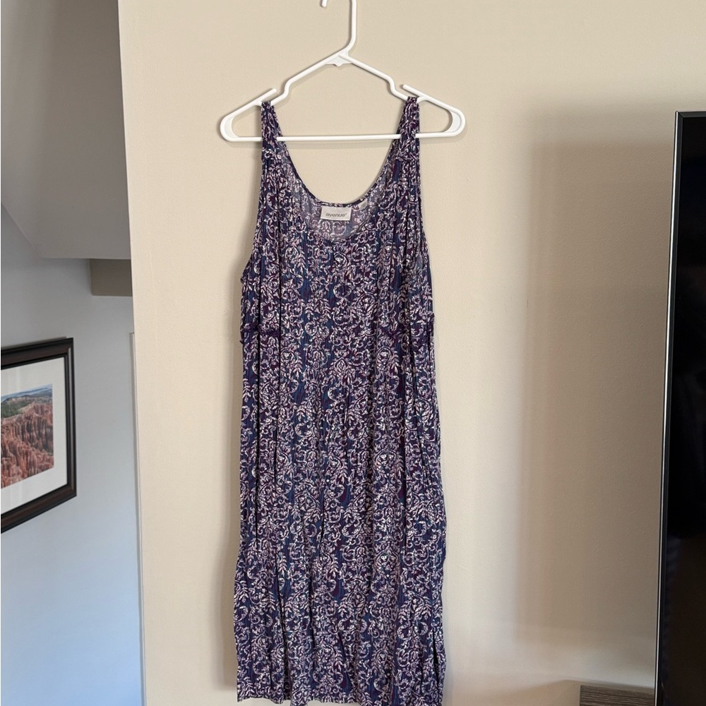 Size 26 Avenue Purple Floral Midi Dress